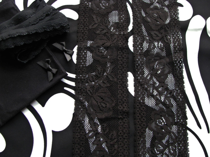 1 Pkt. Materialpaket "Black & White" - Slipset