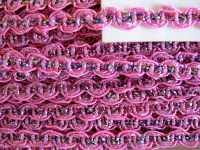 5m Zier-Borte mit Lurexfäden in pink - 1cm