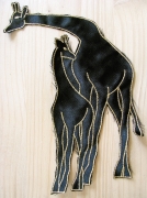 Aufnäher in schwarz/gold - Giraffe-