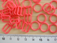 4 Schieber und 4 Ringe in flamingo Fb1422- 12mm