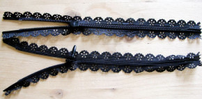 1 Stk. Spitzen-Reißverschluss in schwarz Fb4000 - 20cm